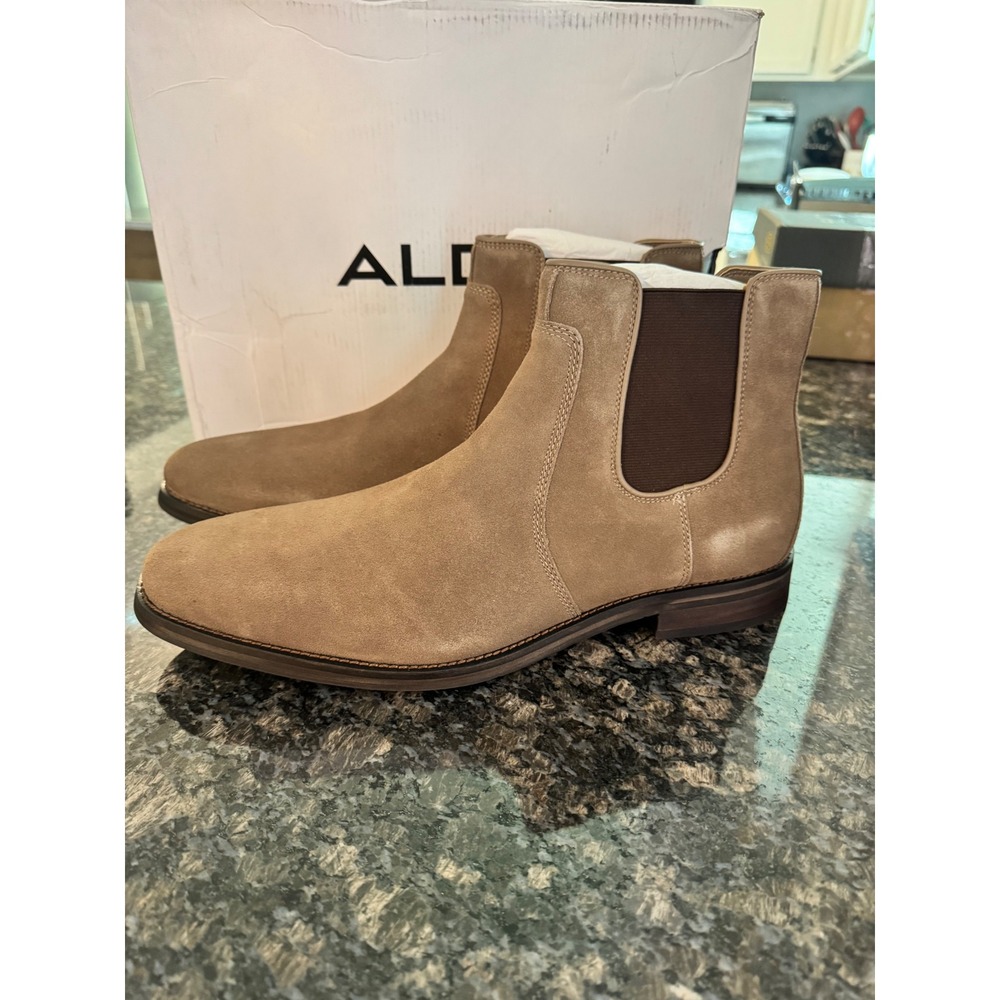 Aldo Hunter-244 Mens Tan Suede Chelsea Boots Size 13 Aldo Flex Pull On Boot